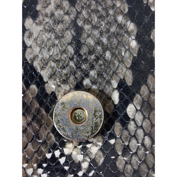 Victorias Secret Snakeskin Print Shoulder Bag Gold Chain Strap Grey Brown Flap - Picture 8 of 8